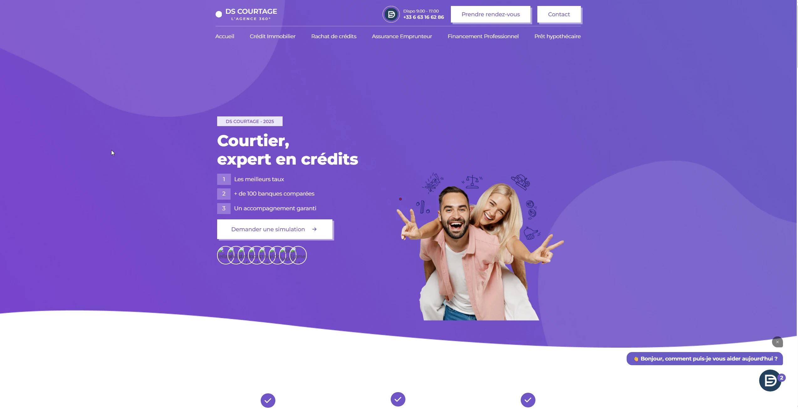 Page d'accueil du site ds-courtage.fr, cabinet de courtage en credits